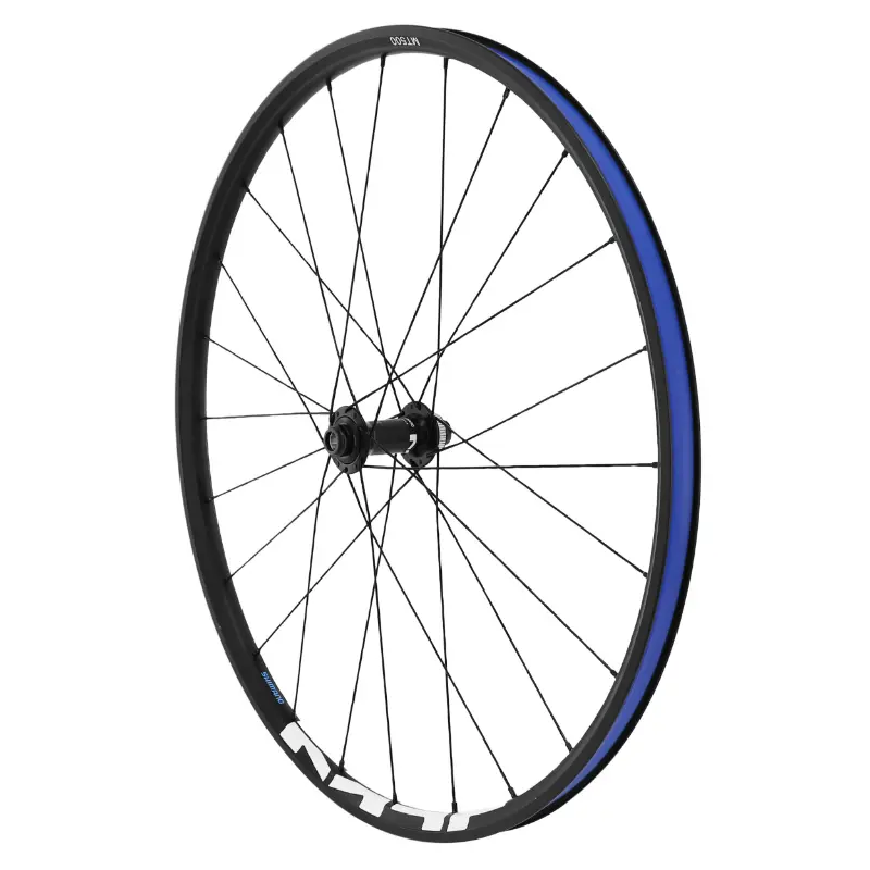 Roue VTT avant 27,5" Shimano MT500 Boost Centerlock disque noir axe traversant 15-110 jante 24C