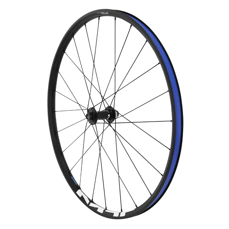 Roue VTT disque 29" Shimano MT500 boost centerlock avant noir axe traversant 15-110 jante 24C