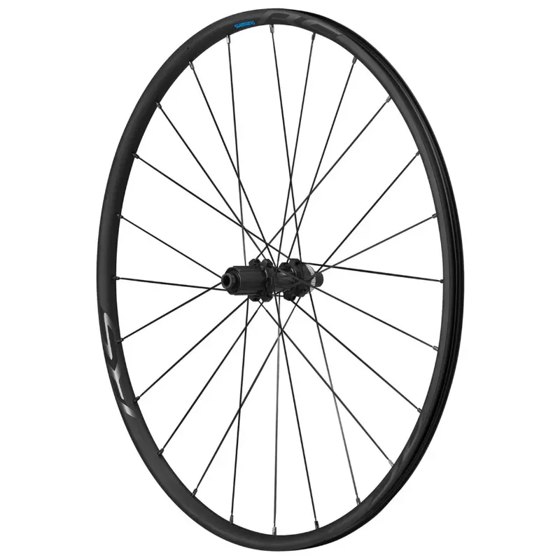 Roue route disque 700 Shimano RS370 arrière 11-10V Centerlock tubeless ready axe traversant 12-142 mm noir jante 23 mm
