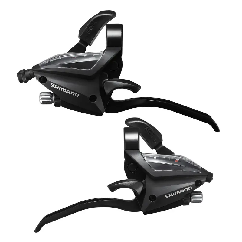 Leviers-manettes VTT Shimano STEF500 3 x 8V V-brake 4 doigts noir (paire)