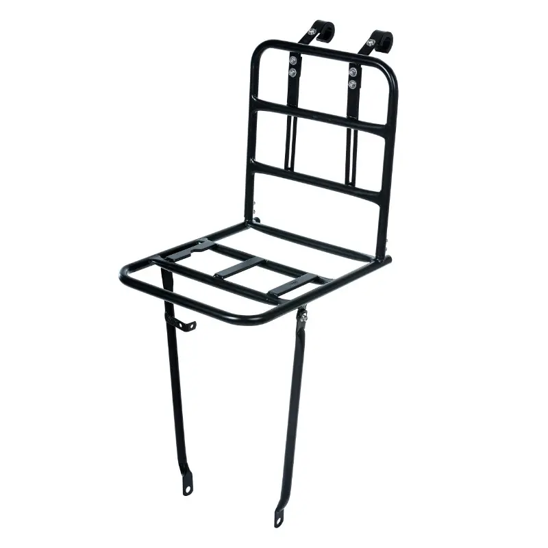 Basil Frontgepäckträger Fahrrad breit schwarz matt 26"-28" Befestigung Gabelösen und Lenkerhaken (28X31X27 CM) kompatibel mit MIK-System