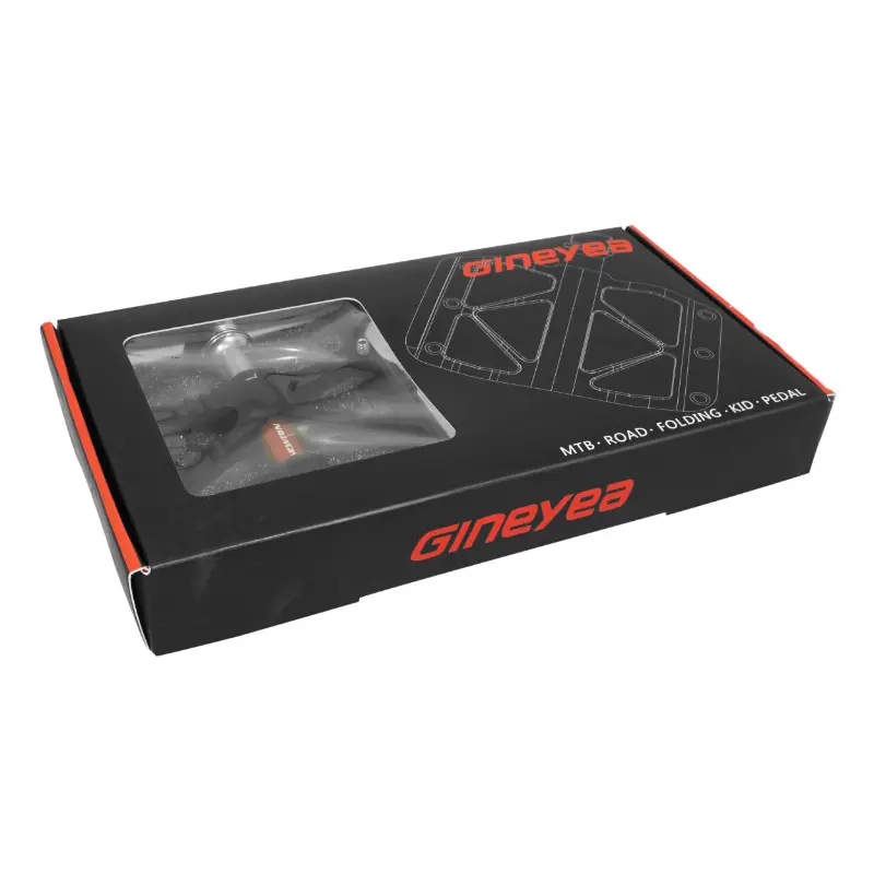 MTB-Plattformpedale Downhill Newton schwarz Achse rot Lager Alu CNC Gewinde 9-16 Stollen silber (Paar) — Ansicht 3