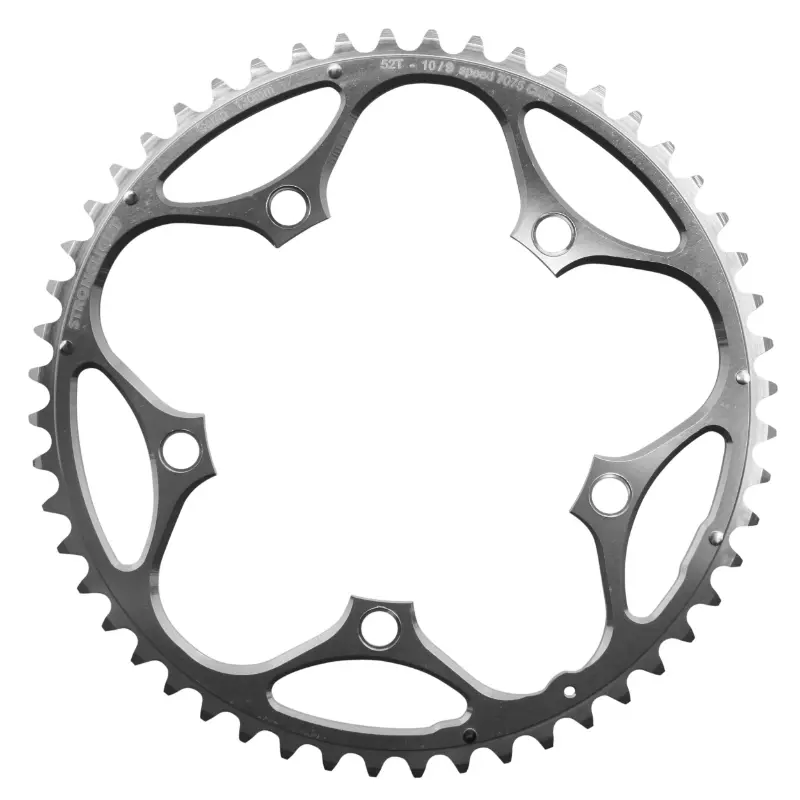 Stronglight 52 DTS 130 mm dış gümüş alu 7075 Shimano 9-10V Yol Dişlisi