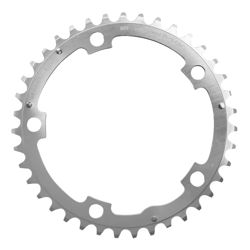 Stronglight 5BRA Straßenkurbelblatt D.130 39DTS Triple Mitte silber Alu 7075 Typ Shimano 9-10V.