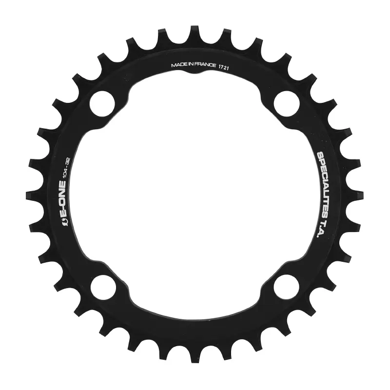 Plateau vae-e-bike 4BRA d.104 pour bosch - brose - yamaha - giant - shimano e-steps ta e-one 32DTS mono noir alu 7075 narrow wide