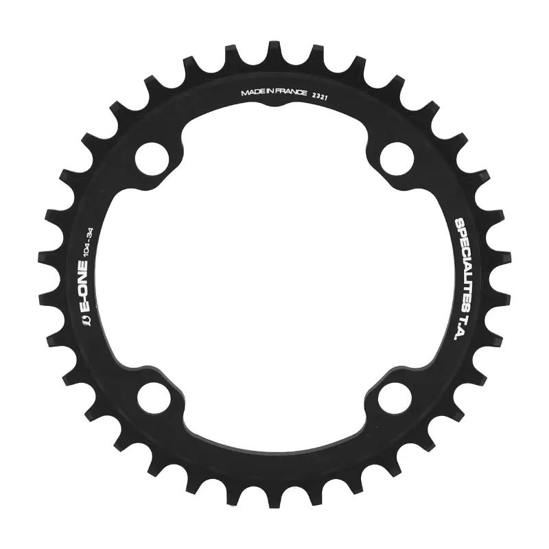 VAE/E-Bike Kettenblatt 4BRA d.104 für bosch - brose - yamaha - giant - shimano e-steps ta e-one 34DTS mono schwarz alu 7075 narrow wide