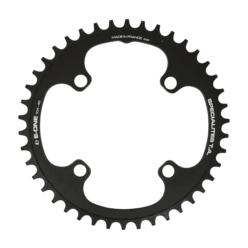Kettenblatt VAE-E-Bike 4BRA d.104 für Bosch - Brose - Yamaha - Giant - Shimano E-Steps TA E-One 42DTS Mono Schwarz Alu 7075 Narrow Wide