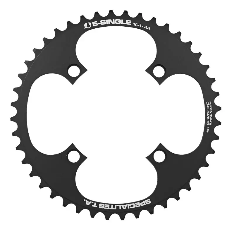 Plateau vae-e-bike 4BRA d.104 pour bosch - brose - yamaha - giant - shimano e-steps ta e-single 44DTS mono noir alu 7075