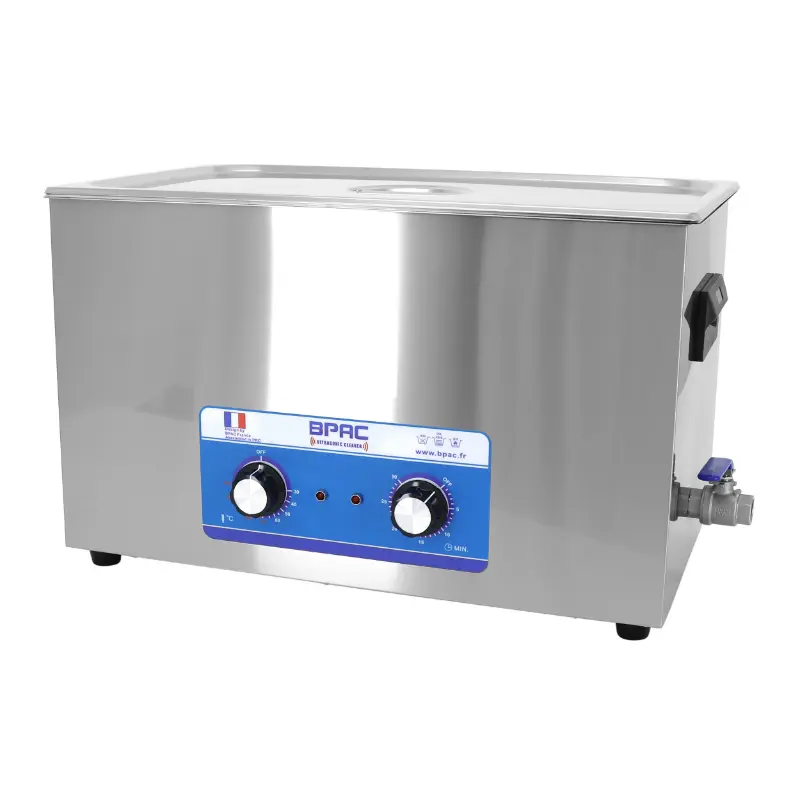 Professioneller analoger Ultraschall-Reinigungsbehälter 30L 600 Watt mit Ablassventil (500x300x200mm) -Spezial für Vergaserrampe- (Premium-Qualität)