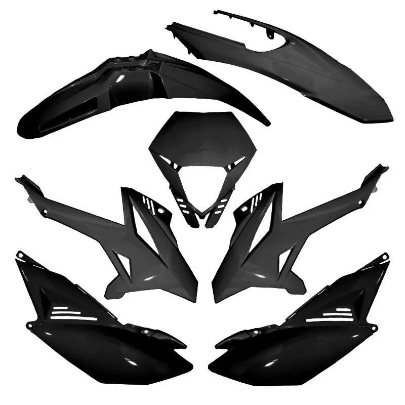 Karosserie-Verkleidung 50ccm mit Box passend Beta 50 RR 2011-2020 schwarz Kit 7 Teile P2R