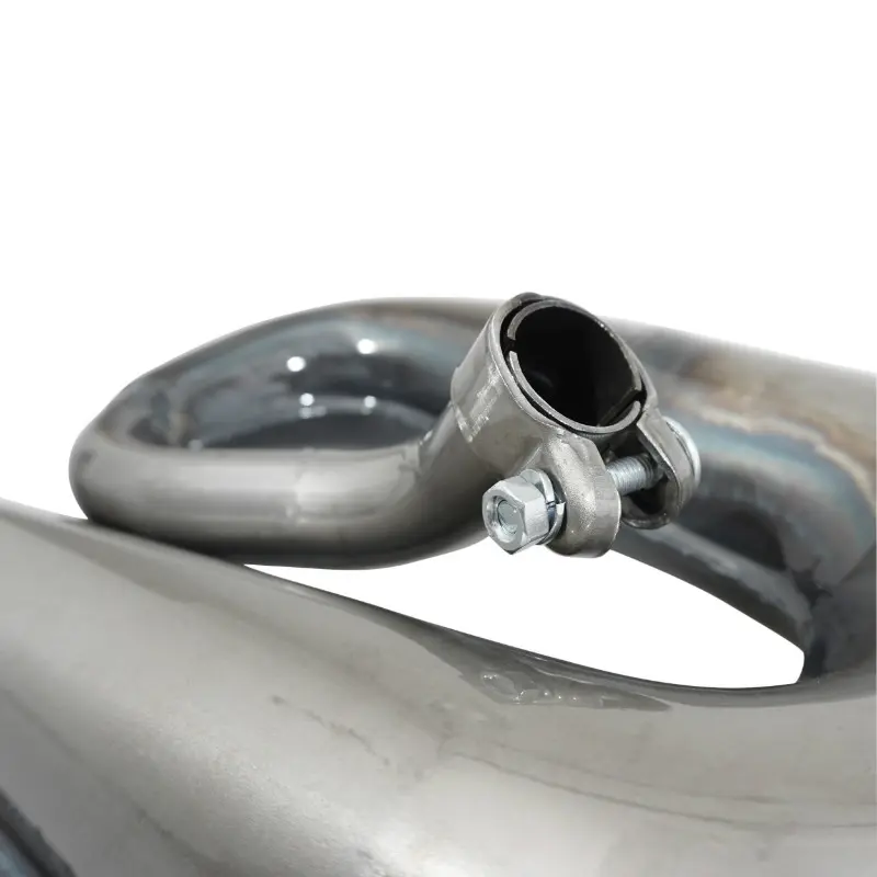 Aanpasbaar bromfiets serpentine uitlaat Piaggio 50 Ciao aluminium uitlaatdemper diam 50 mm — zicht 3