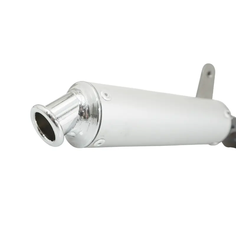 Aanpasbaar bromfiets serpentine uitlaat Piaggio 50 Ciao aluminium uitlaatdemper diam 50 mm — zicht 4