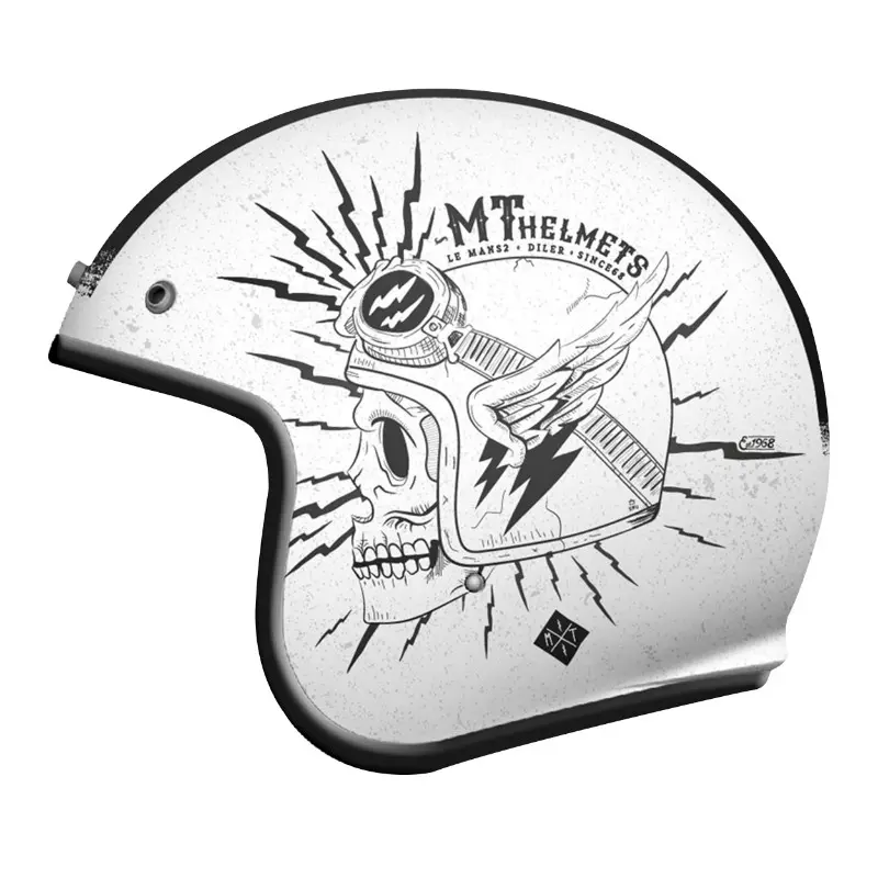 Casco jet Mt Helmets le mans 2 SV diler blanco brillante XS
