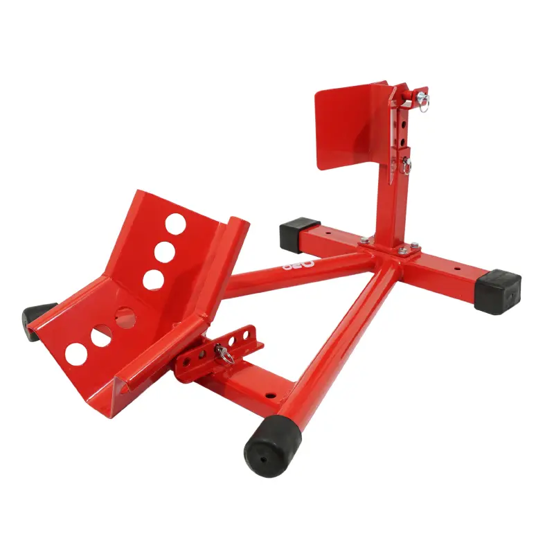 Bloque-cale-étau de roue moto P2R avant auto-bloquant réglable compatible roue 16 à 21" acier rouge