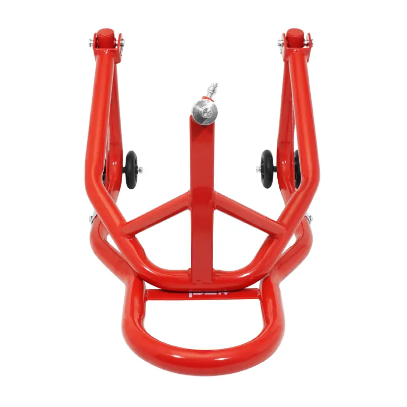 Motorrad-Ständer Hebehilfe P2R vorne Befestigung unter Gabel Stahl rot 68 cm — Ansicht 7