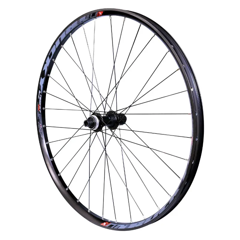 माउंटेन बाइक व्हील 27,5" Velox Trucky 30 Boost Tubeless Ready पीछे का Centerlock काला हब Shimano TC500 कैसेट 11-10V थ्रू एक्सल 12-148 रिम 30C 32 स्पोक