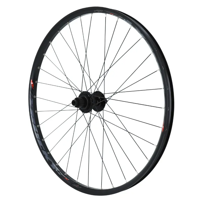 MTB-Laufrad Scheibenbremse 27,5" Trucky 30 Boost Tubeless Ready hinten Centerlock schwarz Nabe Shimano TC500 Kassette Microspline 12-fach Durchmesserachse 12-148 Felge 30C 32 Speichen VELOX