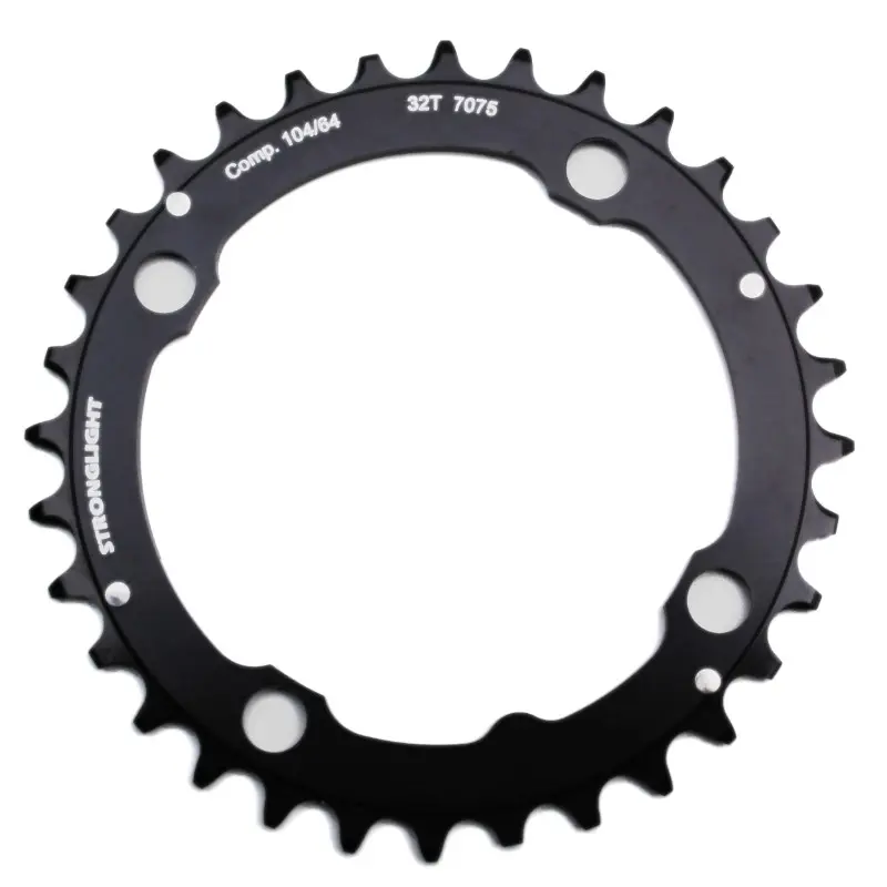 Plateau VTT 4BRA d.104 Stronglight triple 32DTS milieu noir alu - epaisseur 4MM 8-9V.
