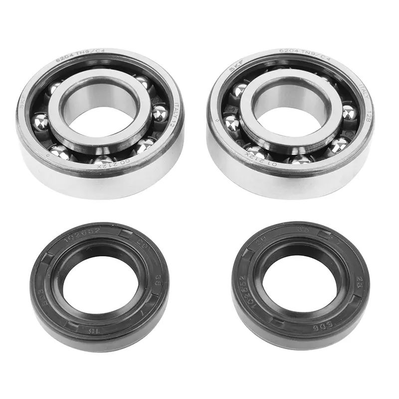 Roulement d'embiellage + joint 50 a boite P2R adaptable derbi 50 senda, gpr-gilera 50 SMT, RCR (moteur euro 2 + euro 3) (kit 6204 SKF polyamide C4-JOINT nitrile)