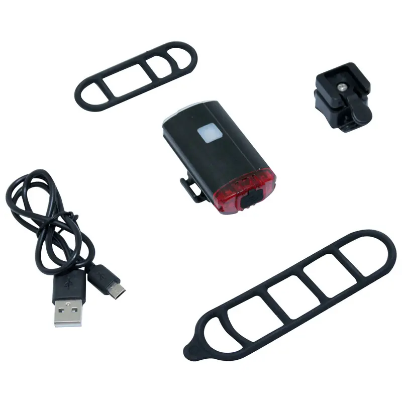 Eclairage velo usb avant - arriere P2R LED 200 lumen (avant) pour casque 3 modes (autonomie 2H-5H)