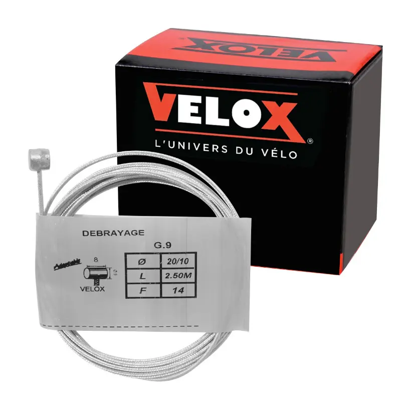 Velox G.9 Kupplungszug Kugel 8x9 mm Durchm. 20-10 Lg. 2,50 m (19 Litzen) - Karton à 10