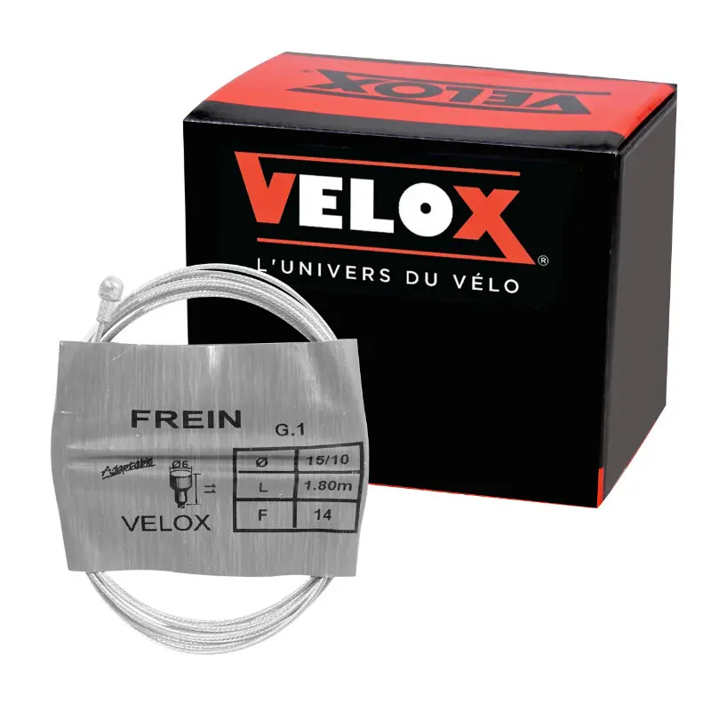 Câble frein vélo route galvanisé Velox 1,80 m (boîte de 25)