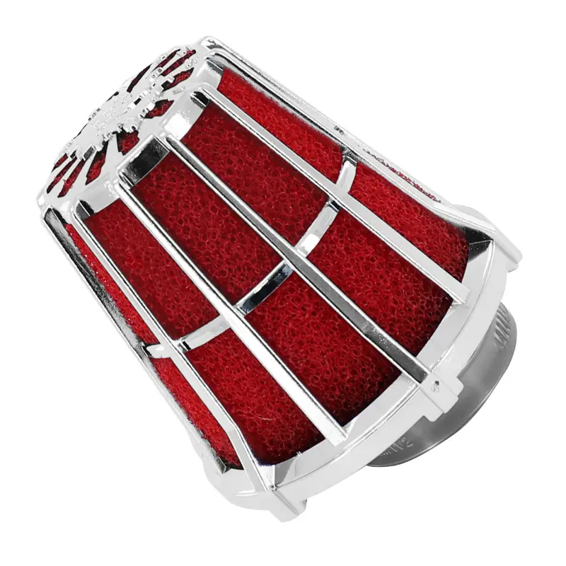 Malossi E5 Luftfilter rechts dezentriert für PHBG 15-21 Chrom Schaumstoff rot d.32 mm (außer Peugeot) 042412K0