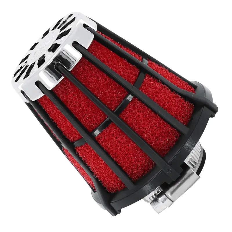 Filtre à air Malossi E5 droit décentré pour PHBG 15-21 noir mousse rouge d.32 mm (sauf Peugeot)