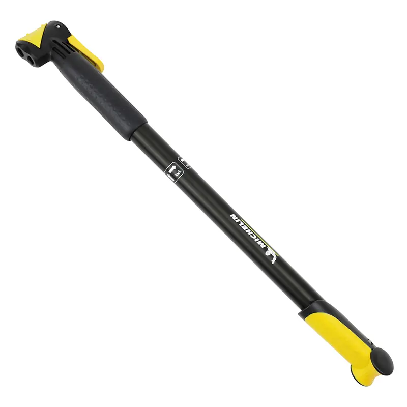 Fahrradpumpe Straße/MTB Michelin Aluminium schwarz 8 bar 440 mm mit schwenkbarem Griff VS-VP