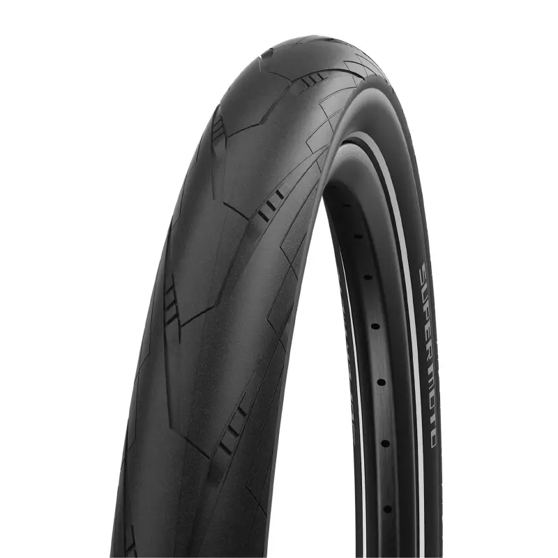 Pneu VTT 29 x 2.40 Schwalbe Super Moto Slick noir TR Double Defense Flanc Reflex homologué VAE E50