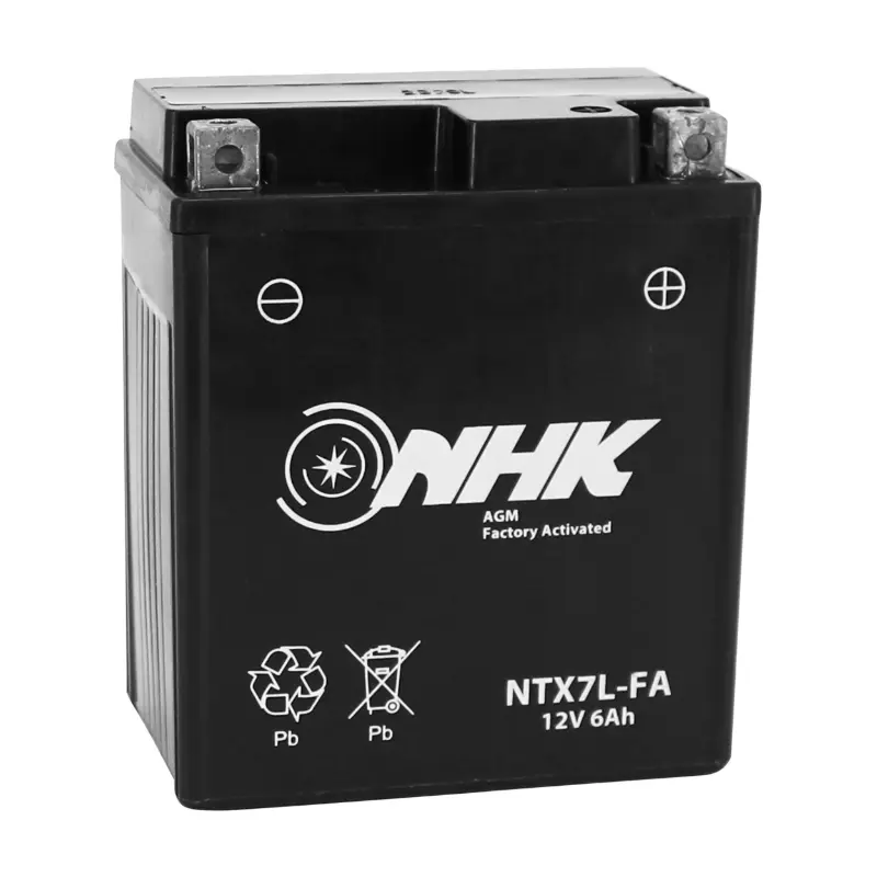بطارية 12 فولت 6 أمبير ساعة NTX7L Nhk fa بدون صيانة جاهزة للاستخدام (lg114xl71xh131mm) (مفعّلة في المصنع-fa - جودة ممتازة - مكافئة لـ YTX7L)