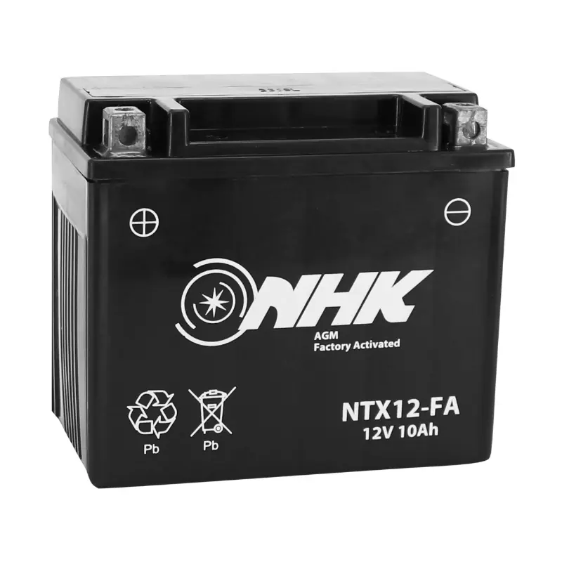 Batterie 12V 10 Ah NTX12 NHK FA wartungsfrei einsatzbereit (L150xB87xH130mm) (werkseitig aktiviert - Premium-Qualität - entspricht YTX12)