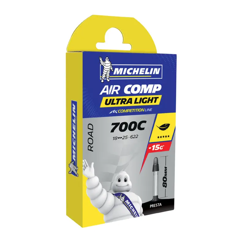 Chambre à air vélo 700 x 18-25 Michelin A1 Ultralight valve Presta 80 mm