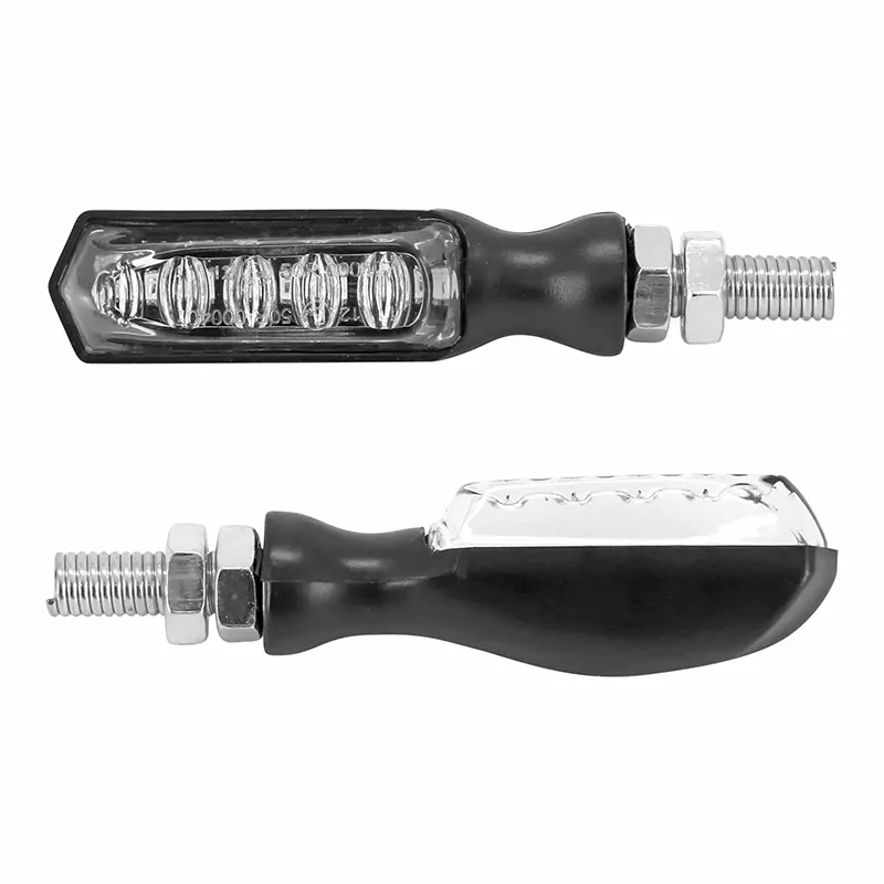 AVOC Akita 5 LED 모터사이클 방향지시등 ABS 베이스 투명-블랙 CE 인증 (1쌍)