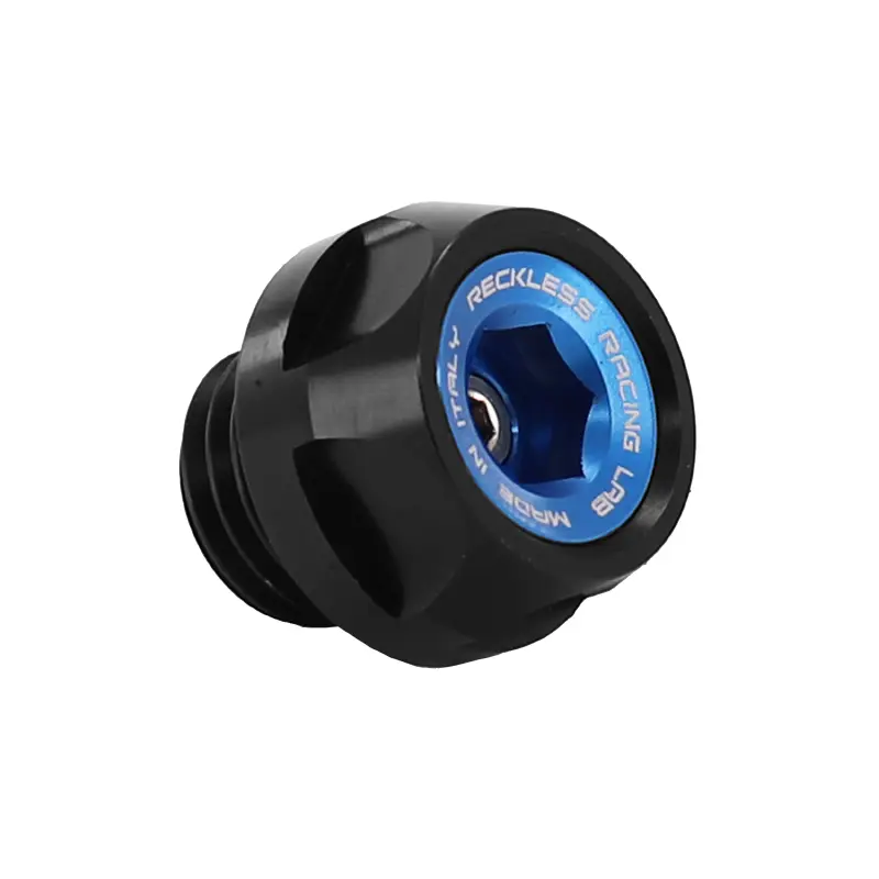 Reckless Motorölstöpsel Aluminium Yamaha 530 TMAX 2017-2019 schwarz-blau