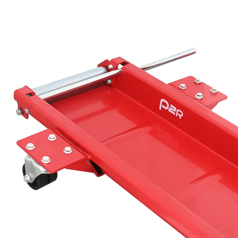 Universal-Motorradheber P2R GM Stahl rot mit Rollen (Schienendimension 200x20 cm, max. Belastung 565 kg) — Ansicht 3