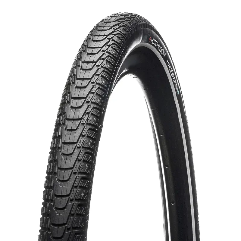Pneu VTT urbain VAE 26 x 1.75 Hutchinson Haussmann Infinity Protect noir TR renforcé 5MM flanc réflex (47-559) homologué VAE E50