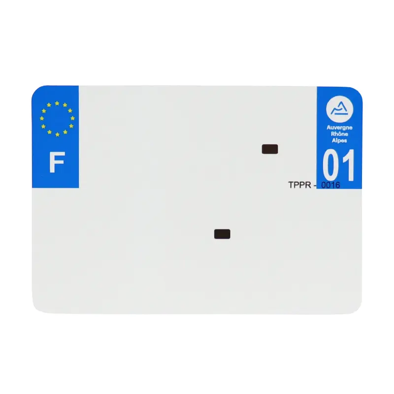 Bande plaque moto 210X145 pour PVC avec raison sociale dep. 01-EURO (vendu a l'unite)
