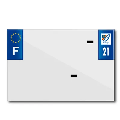 Motorrad-Kennzeichenstreifen 210X145 für PVC mit Firmenname dep. 21-EURO (Stückverkauf)