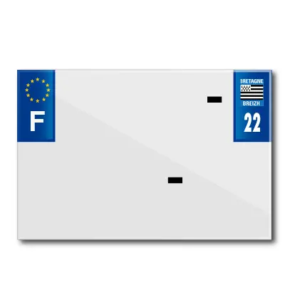 Kennzeichenstreifen Motorrad 210X145 für PVC mit Firmenname dep. 22-EURO (einzeln verkauft)