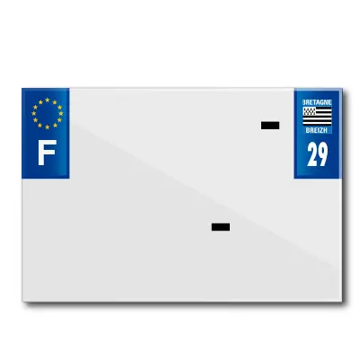 Bande plaque moto 210X145 pour PVC avec raison sociale dep. 29-EURO (vendu a l'unite)