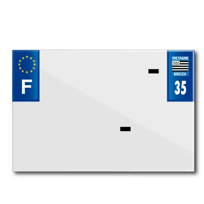 Bande plaque moto 210X145 pour PVC avec raison sociale dep. 35-EURO (vendu a l'unite)