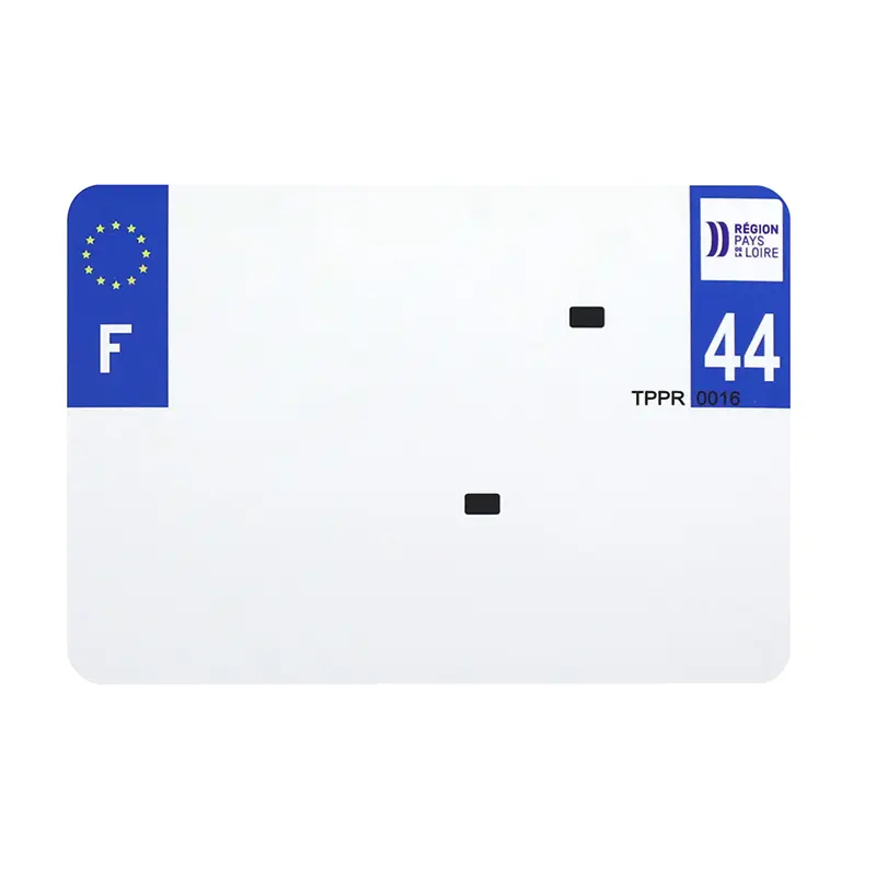 Bande plaque moto 210X145 pour PVC avec raison sociale dep. 44-EURO (vendu a l'unite)