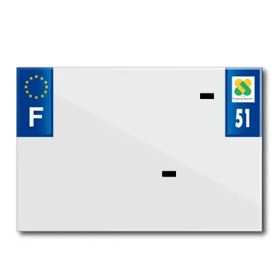 Bande plaque moto 210X145 pour PVC avec raison sociale dep. 51-EURO (vendu a l'unite)