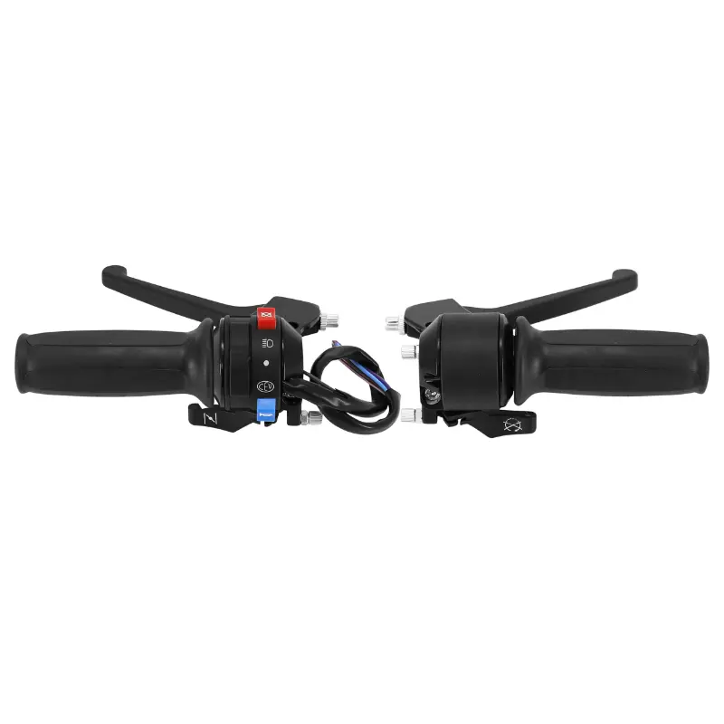 Paire de poignées gaz-frein cyclo adaptable MBK 51 noir P2R