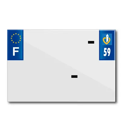 Bande plaque moto 210X145 pour PVC avec raison sociale dep. 59-EURO (vendu a l'unite)