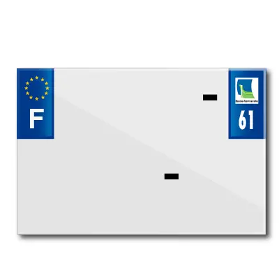 Motorrad-Kennzeichenstreifen 210X145 für PVC mit Aufschrift DEP. 61-EURO (einzeln verkauft)