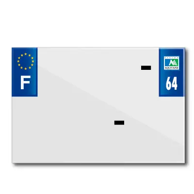 Bande plaque moto 210X145 pour PVC avec raison sociale dep. 64-EURO (vendu a l'unite)