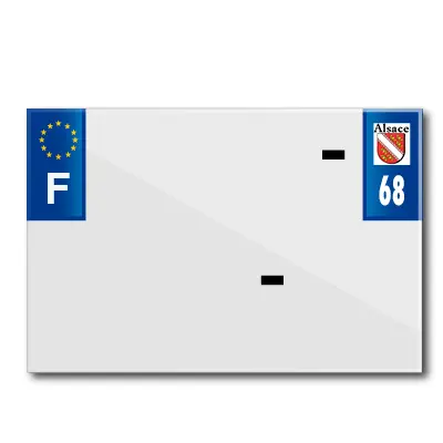 Bande plaque moto 210X145 pour PVC avec raison sociale dep. 68-EURO (vendu a l'unite)