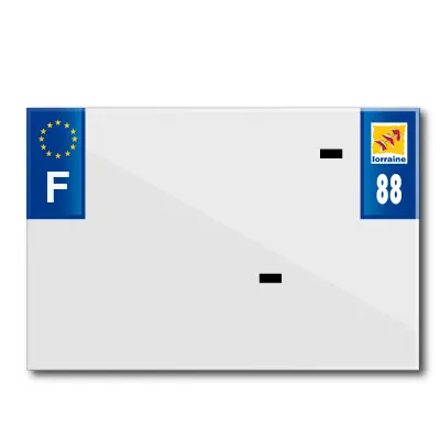 Bande plaque moto 210X145 pour PVC avec raison sociale dep. 88-EURO (vendu a l'unite)